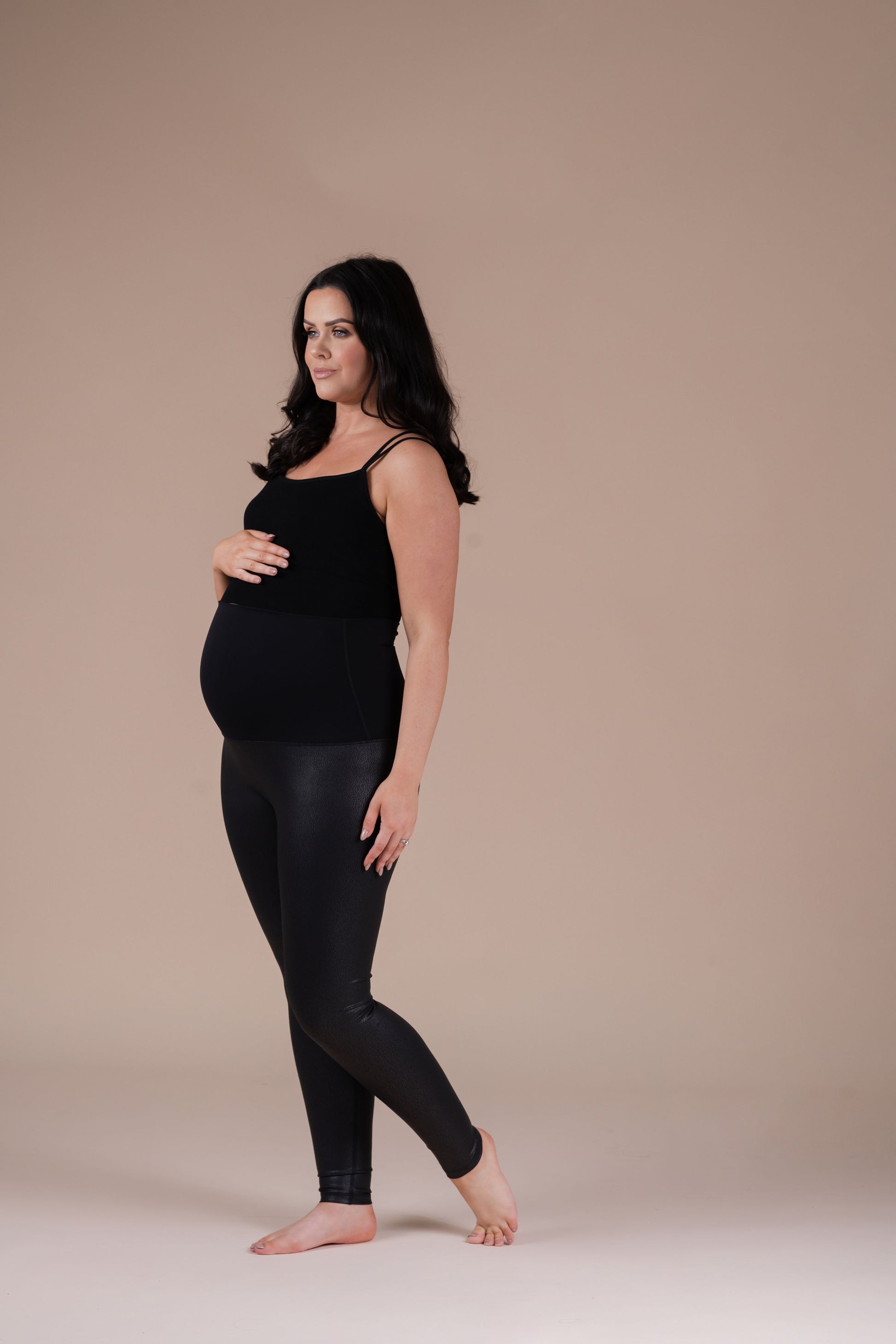 Leather Look Shapewear Leggings  Maternity, High Waisted – LUXESÓ